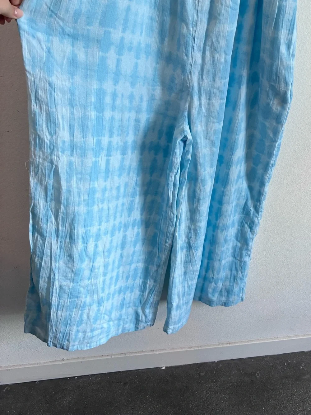 Janie and Jack Batik Breeze Tie-Dye Cotton Jumpsuit Blue Size 14 New pocket